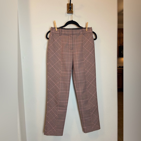 Rebecca Taylor Pants - Rebecca Taylor Brown Dress Pants Tailored Fit Plaid ankle cropped